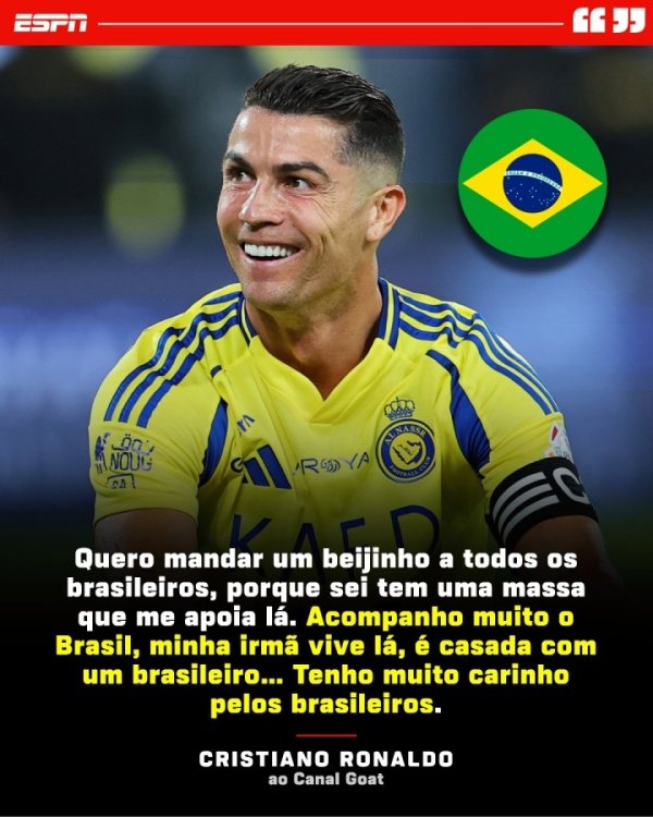 Cristiano Ronaldo: Tôi thường chú ý tới Brazil. Em gái tôi kết hôn ở Brazil. Tôi có tình cảm sâu sắc